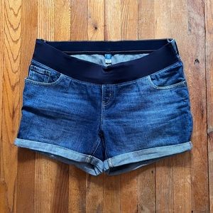 Front Demi Panel Maternity Shorts